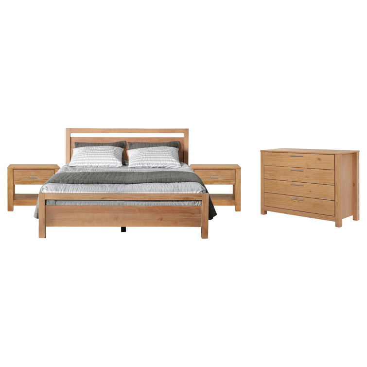 Grain Wood Furniture Loft Queen Solid Wood Platform Bedroom Set